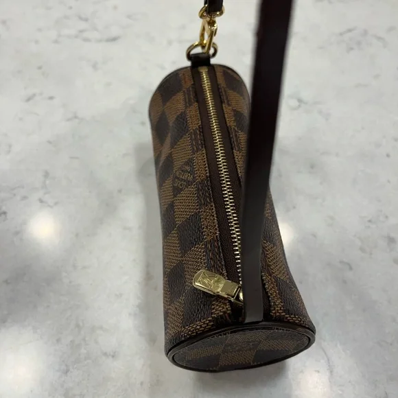 Louis Vuitton Pochette Papillion Damier Ebene Canvas and Leather purse